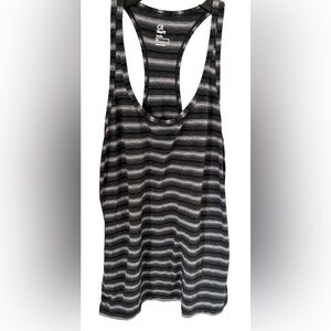 Womens Gap Grey & Black Striped Racerback Tank Top Size Small
